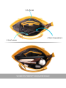 Madosh Genuine Leather Yellow Tote Bag Messenger Bag Ladies Purse Women's Shoulder Satchel Handbag